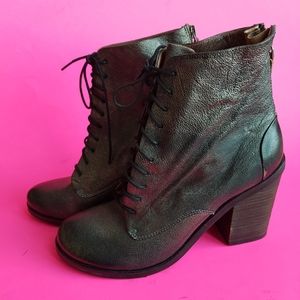 Bacio 61 Radura Metallic Leather Ankle Boots size 8.5